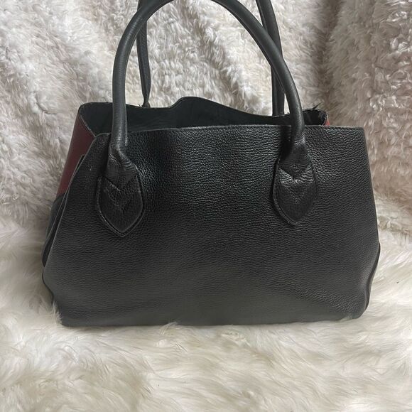 Giorgio Milano made in Italy pebble leather black, taupe & Red shoulder bag - Picture 4 of 13